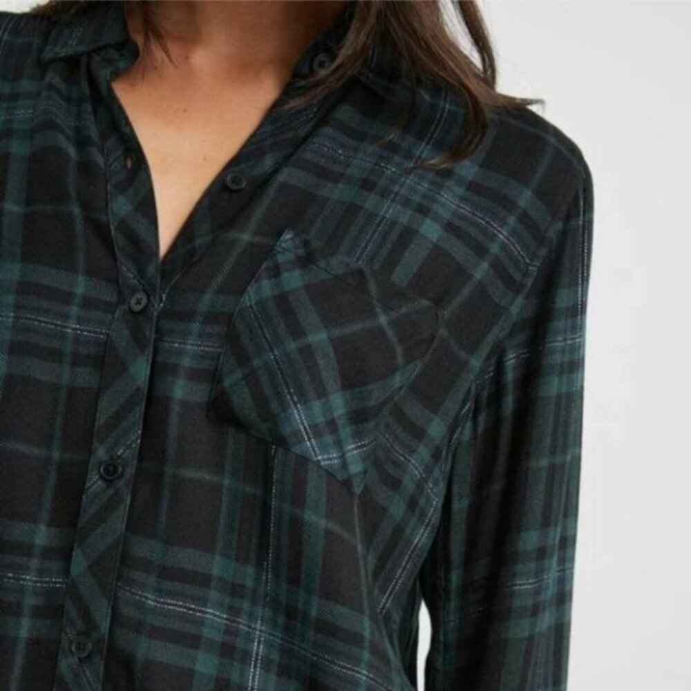 Rails Hunter Women's Plaid Green And Black Button Down size small